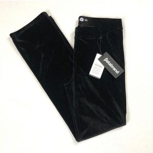 NWT Betabrand Black Velvet Dress Pant Yoga Pants Straight Leg - Size M